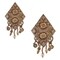 Native Themed Diamond Shaped Embroidered Iron On Patch Applique for Bags and Clothing